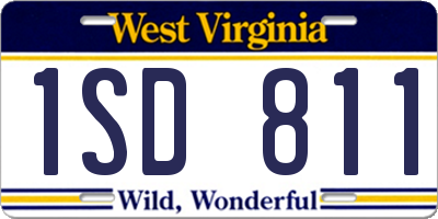 WV license plate 1SD811