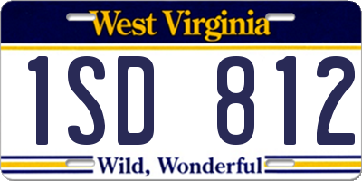 WV license plate 1SD812