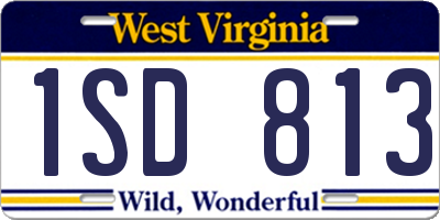WV license plate 1SD813