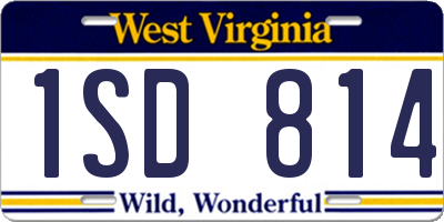 WV license plate 1SD814