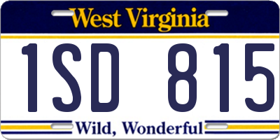 WV license plate 1SD815