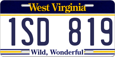 WV license plate 1SD819