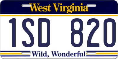 WV license plate 1SD820