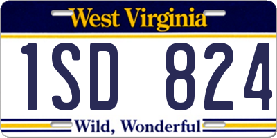 WV license plate 1SD824