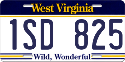 WV license plate 1SD825