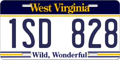 WV license plate 1SD828