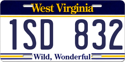 WV license plate 1SD832