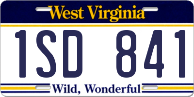 WV license plate 1SD841