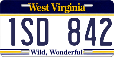 WV license plate 1SD842