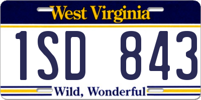 WV license plate 1SD843