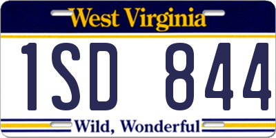 WV license plate 1SD844