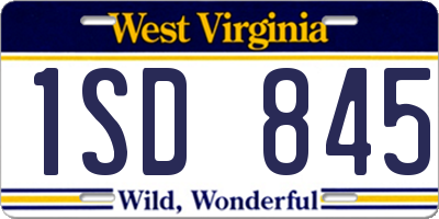 WV license plate 1SD845