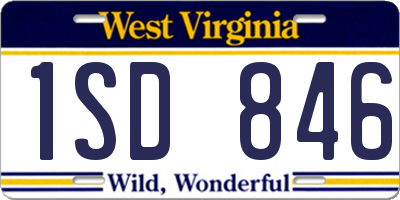 WV license plate 1SD846