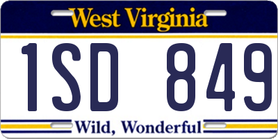 WV license plate 1SD849