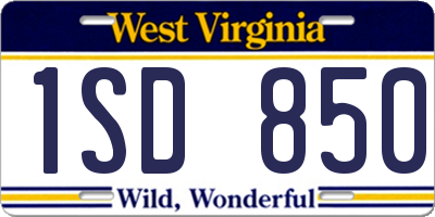 WV license plate 1SD850