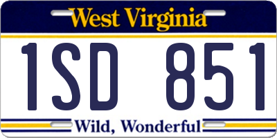 WV license plate 1SD851