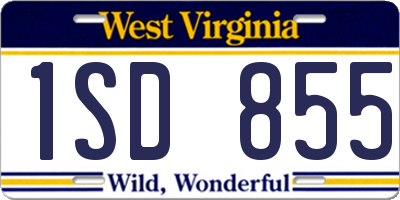 WV license plate 1SD855