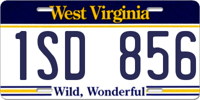 WV license plate 1SD856