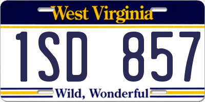 WV license plate 1SD857