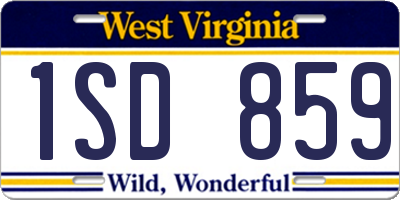 WV license plate 1SD859