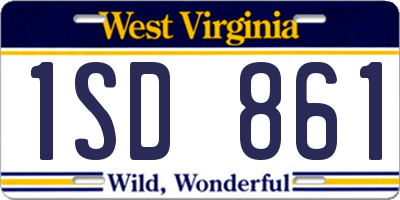 WV license plate 1SD861