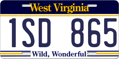 WV license plate 1SD865