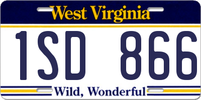 WV license plate 1SD866