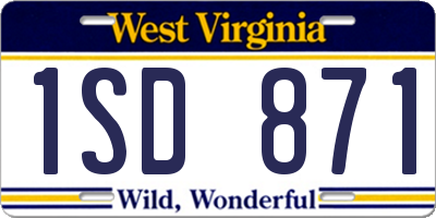 WV license plate 1SD871