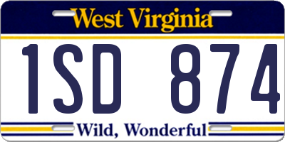 WV license plate 1SD874