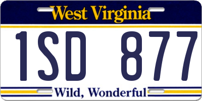 WV license plate 1SD877