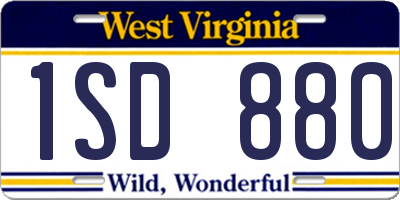 WV license plate 1SD880