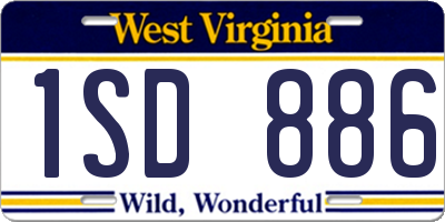 WV license plate 1SD886