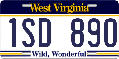 WV license plate 1SD890