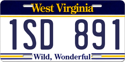 WV license plate 1SD891