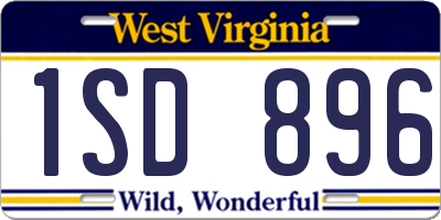 WV license plate 1SD896