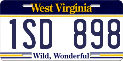 WV license plate 1SD898