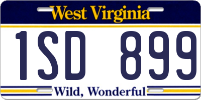 WV license plate 1SD899