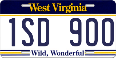 WV license plate 1SD900