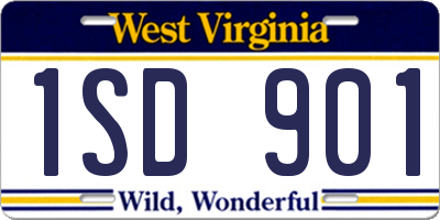 WV license plate 1SD901
