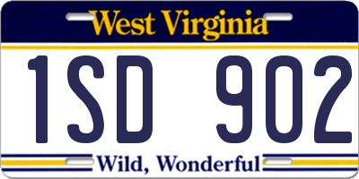 WV license plate 1SD902