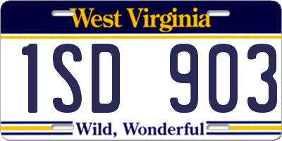WV license plate 1SD903