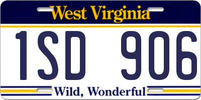 WV license plate 1SD906