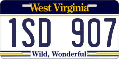 WV license plate 1SD907
