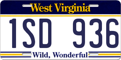WV license plate 1SD936