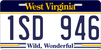 WV license plate 1SD946