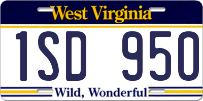 WV license plate 1SD950
