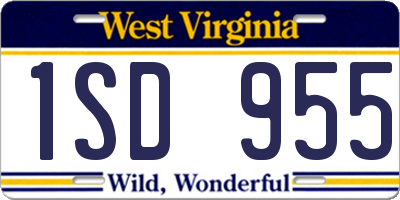 WV license plate 1SD955