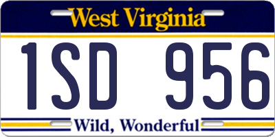 WV license plate 1SD956