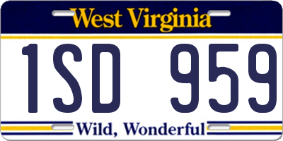 WV license plate 1SD959