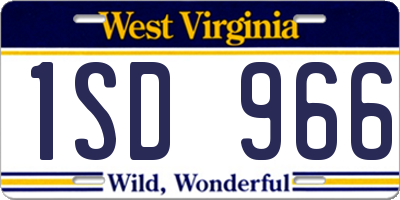 WV license plate 1SD966